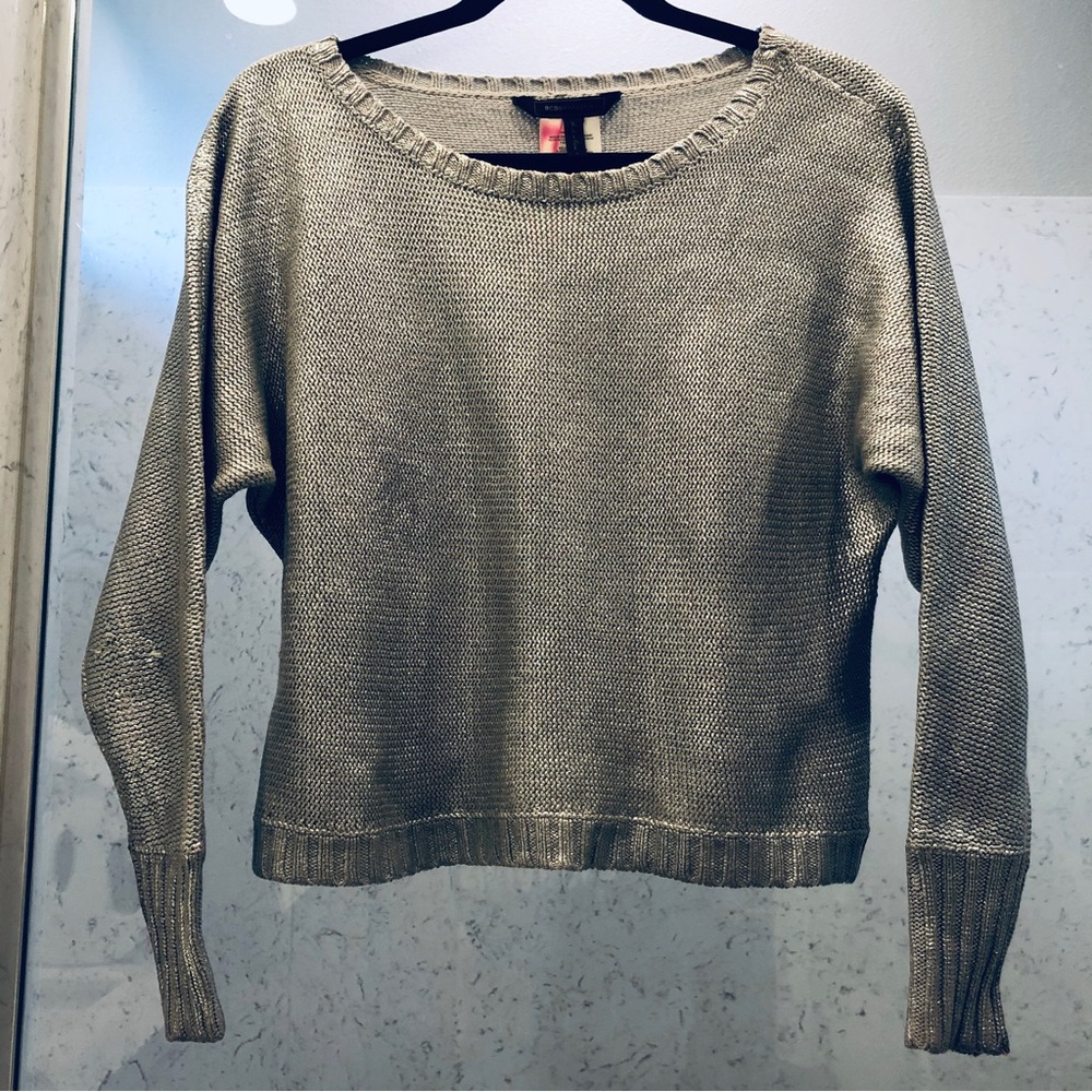BCBGMaxAzria Silver Camille Knit Sweater